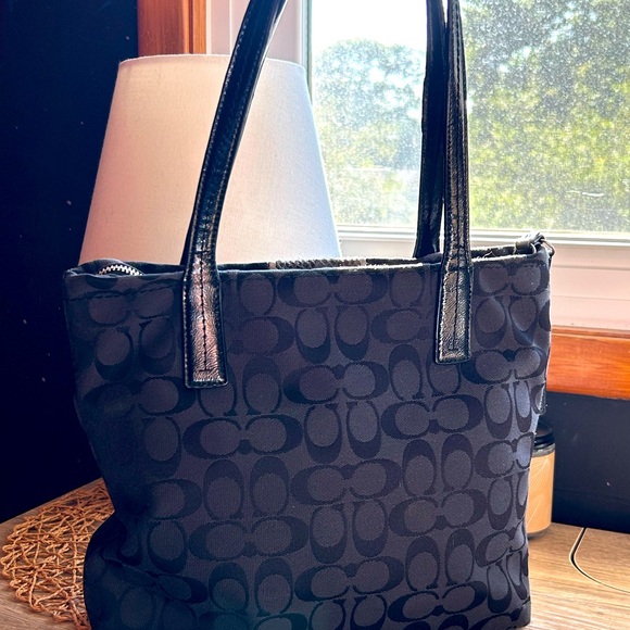 Coach Signature Stripe Python Tote - Picture 3 of 6